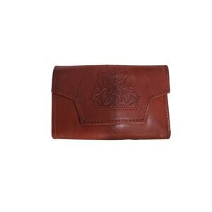 Princess Gardner Brown Full Grain Cowhide Leather Floral Key Holder Retro